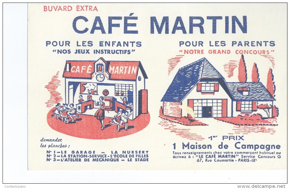 Café  MARTIN            -   Ft  =  21 Cm X 13.5 Cm    ( Petit Défaut D' Impression ) - Koffie En Thee