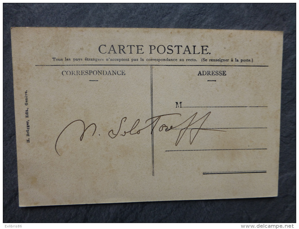 Marc Solotareff, Architecte, Père D´Olga Lecaye Solotareff, Autographe Sur CP Genève, Vers 1912, Ref 626 - Autres & Non Classés