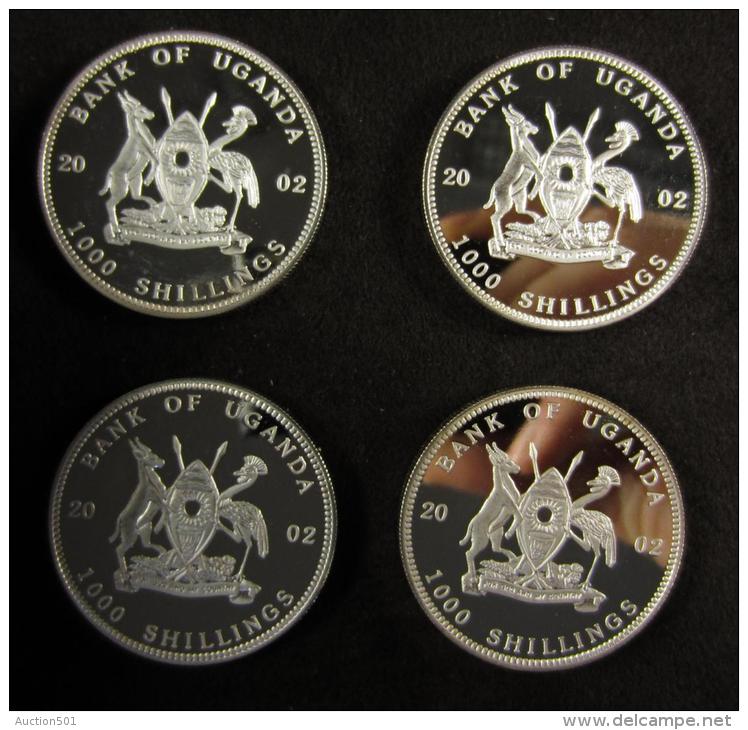 M00867 Uganda 2002, 1000 Shillings, Série De 4, Gorillas Of Africa, 29 G. Each - Oeganda