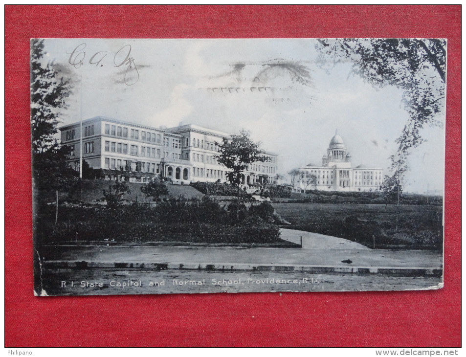 Rotograph - -> Rhode Island > Providence State Capitol & Normal School 1907 Cancel    Ref-1083 - Providence