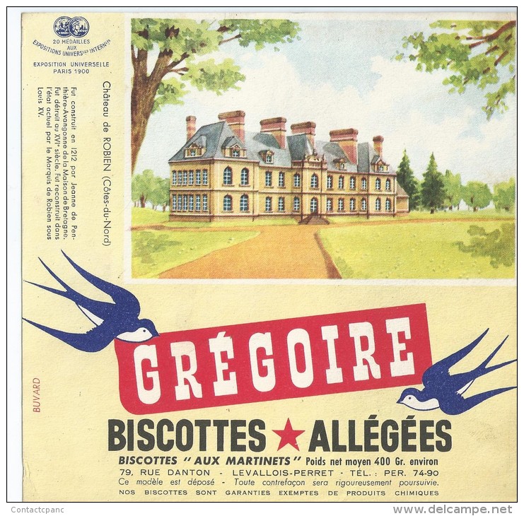 Biscotte   GREGOIRE  -  Château De ROBIEN   ( 22 ) - Biscottes