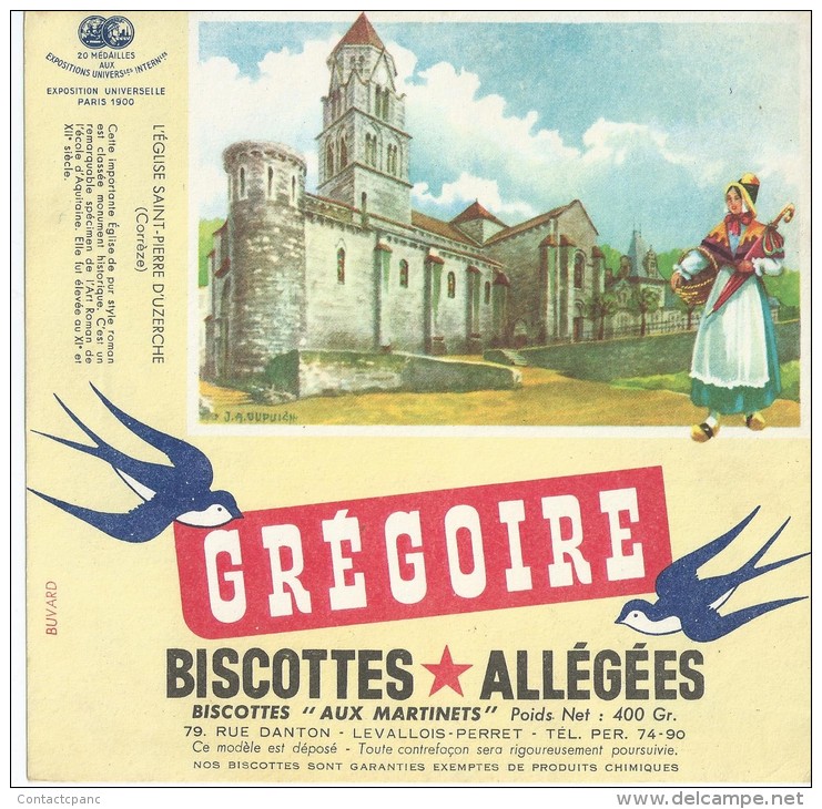 Biscotte   GREGOIRE   - Eglise  Saint - Pierre D' Uzerche  ( 19 ) - Bizcochos