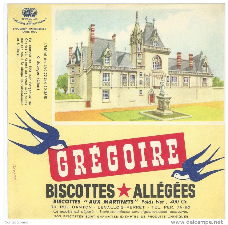 Biscotte   GREGOIRE   -   Château Jacques Coeur  à Bourges  ( 18 ) - Zwieback