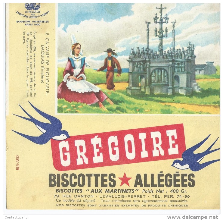 Biscotte   GREGOIRE   - Le Calvaire De Plougastel - Daoulas  ( 29 ) - Biscottes