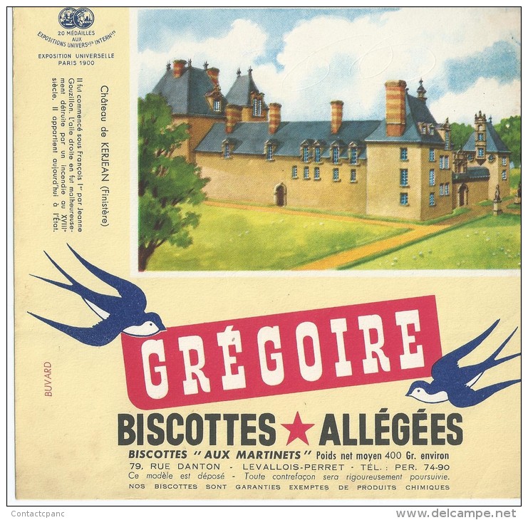 Biscotte   GREGOIRE   - Le Château De KERJEAN  ( 29 ) - Bizcochos