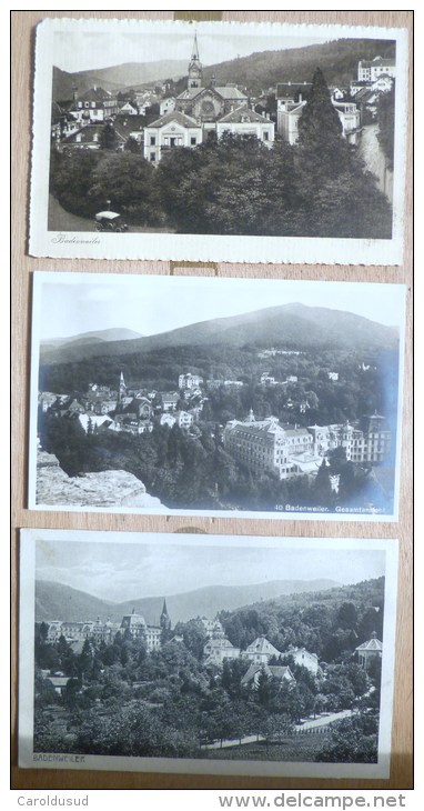 CPA Lot 3x Badenweiller Vue Du Village Hotel Eglise Tacot 1x Photo Paul Muller 1x Voyagé 1917 Timbre Cachet Plein - Badenweiler