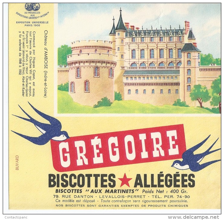 Biscotte   GREGOIRE   - Le Château D' AMBOISE   ( 37 ) - Biscottes