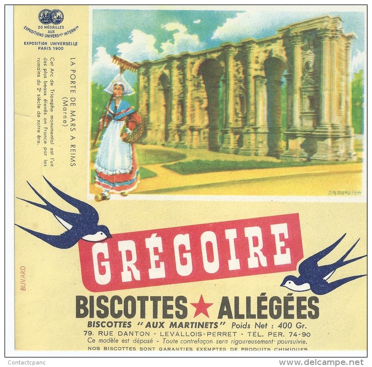 Biscotte   GREGOIRE   - La Porte De REIMS    ( 51) Illustrée Par J. A. DUPUICH - Biscotti