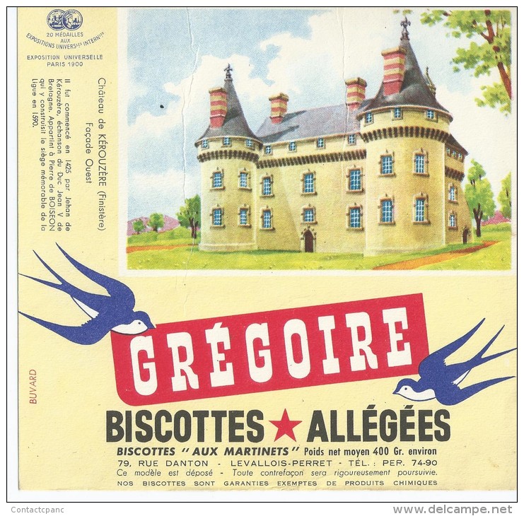 Biscotte   GREGOIRE   - Le Château De KEROUZERE     ( 29 ) - Biscotti