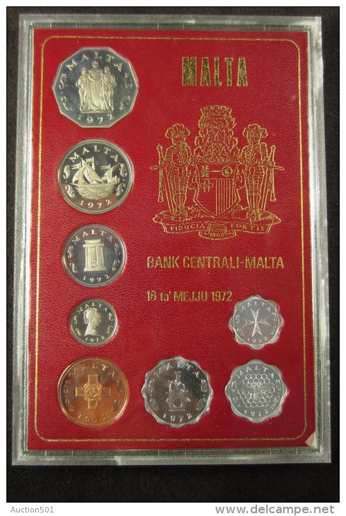 M00890 Bank Centrali Malta 1972, Proof Set, 1982, Boite Origine - Malta