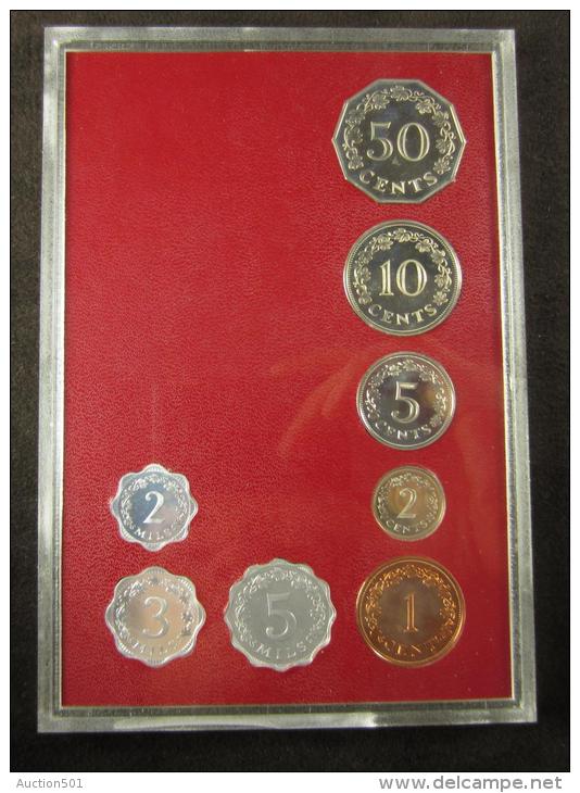 M00890 Bank Centrali Malta 1972, Proof Set, 1982, Boite Origine - Malte