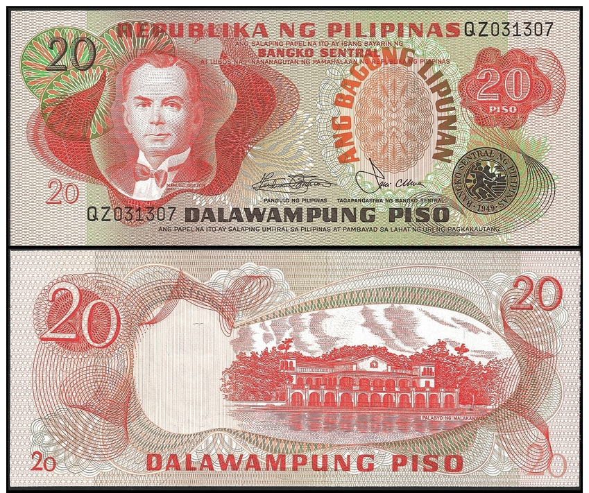 Philippines 20 PISO Sign 9 ND 1978 P 162b UNC - Filippine