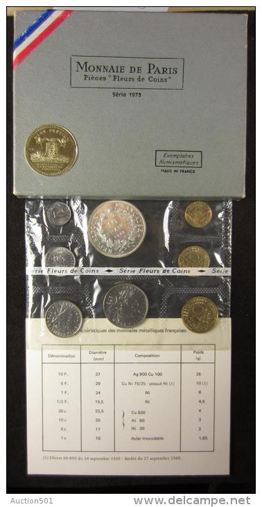 M00906 Monnaie De Paris, Série Fleurs De Coins 1973, Boite D'origine - Autres & Non Classés