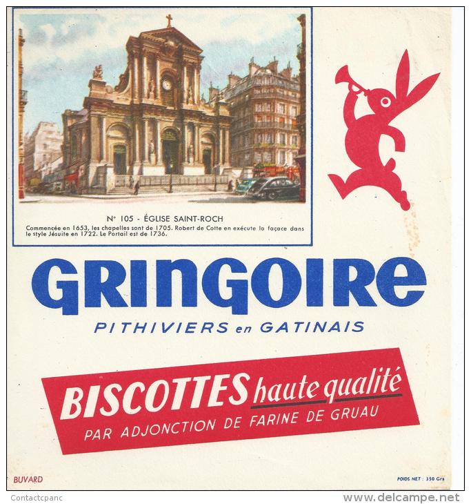 Biscotte   GREGOIRE   -   No 105   -  Eglise St - Roch     -              Ft = 19 Cm  X  17.5 Cm - Zwieback