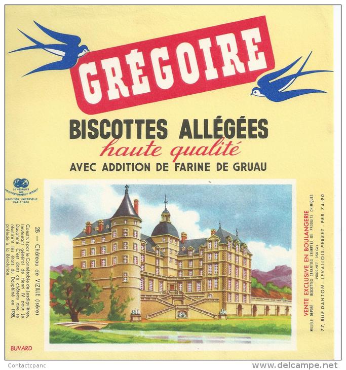 Biscotte   GREGOIRE   -  No 28    Château De VIZILLE  ( 38 )     -              Ft = 19 Cm  X  17.5 Cm - Zwieback