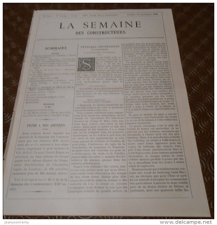 La Semaine Des Constructeurs. N°12.  14 Septembre1889. Le Bon Marché Argentin à Buenos-Ayres. Crématoire De Zurich. - Revues Anciennes - Avant 1900