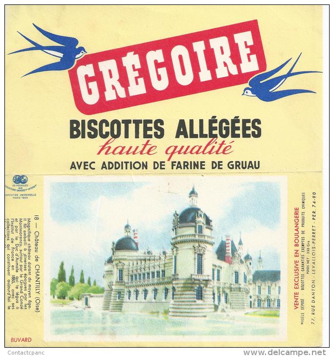 Biscotte   GREGOIRE   -  No 18  Château De CHANTILLY  ( 60)     -              Ft = 19 Cm  X  17.5 Cm - Biscotti