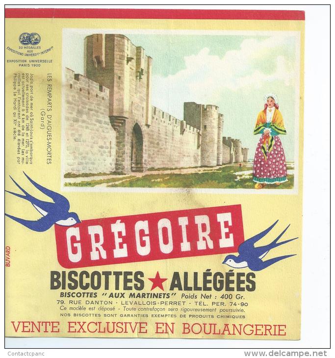 Biscotte GREGOIRE   - Les Remparts D' AIGUES - MORTES  ( 30 )   Vente Exclusive En Boulangerie  Ft = 19 Cm  X  17.5 Cm - Biscottes