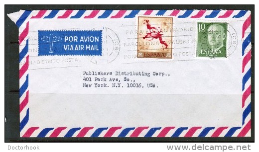 SPAIN    1960's AIRMAIL COVER TO "New York" (OS-413) - Lettres & Documents