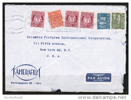 NORWAY    1967 COMMERCIAL AIRMAIL COVER TO "Columbia Pictures" In "New York" (27/8/67) (OS-414) - Storia Postale