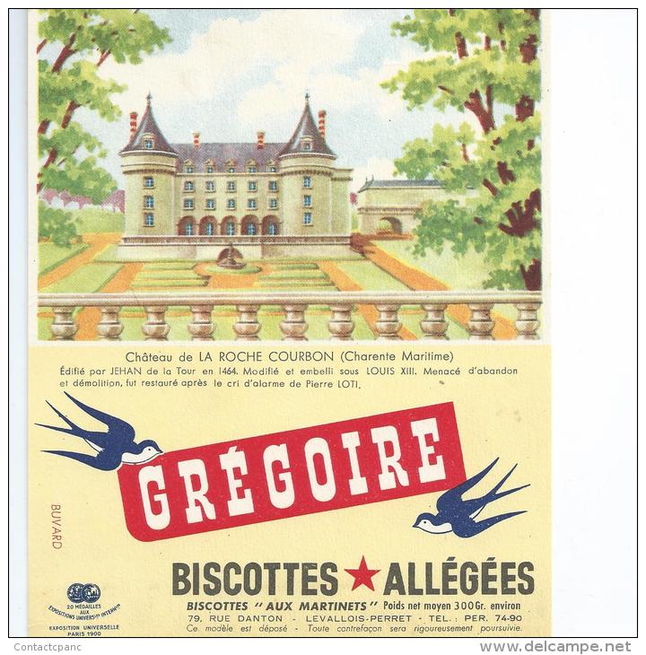Biscotte GREGOIRE   -  Château De La ROCHE  COURBON   ( 17 )      Ft = 16 Cm  X  13.5 Cm - Bizcochos