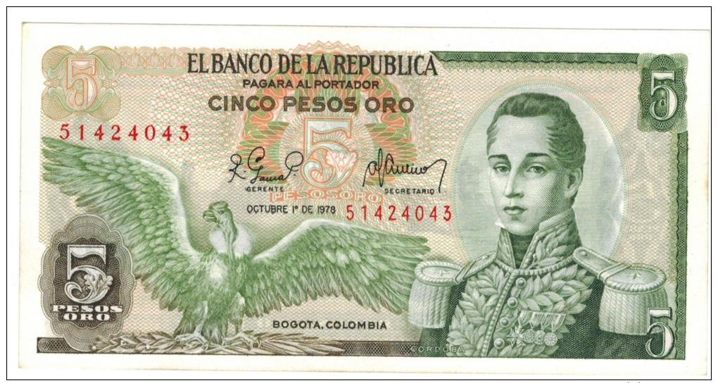 Colombia , 5 Pesos 1978, Unc. - Colombie