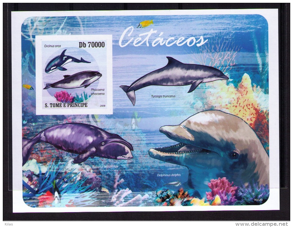 SAO TOME AND PRINCIPE 2009  Cetáceos  (imperforated) - Dolphins