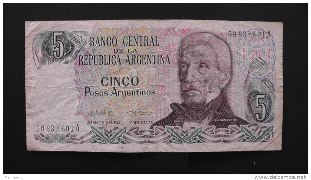 Argentinia - 5 Pesos Argentinos - 1983-84 - P 312a - F - Look Scan - Argentinien