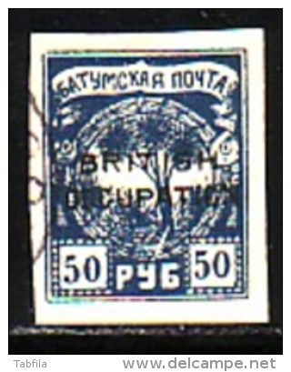 RUSSIA - BATOUM - Occupation Britannique - 1920 - Serie Courant Surcharge - 1v Obl. - 1919-20 Ocucpación Británica