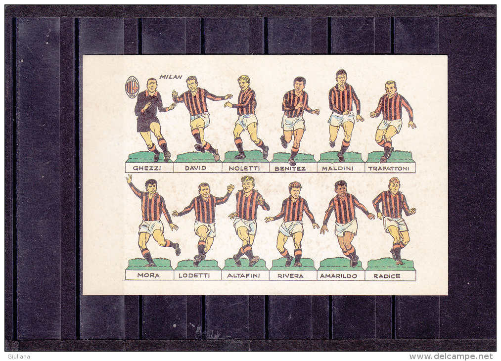 AC Milan, Cartolina Umoristica Formazione Anni '60 - Clubs Mythiques