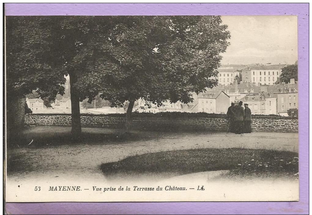 Dépt 53 - MAYENNE -  Vue Prise De La Terrasse Du Château - Petite Animation - Mayenne