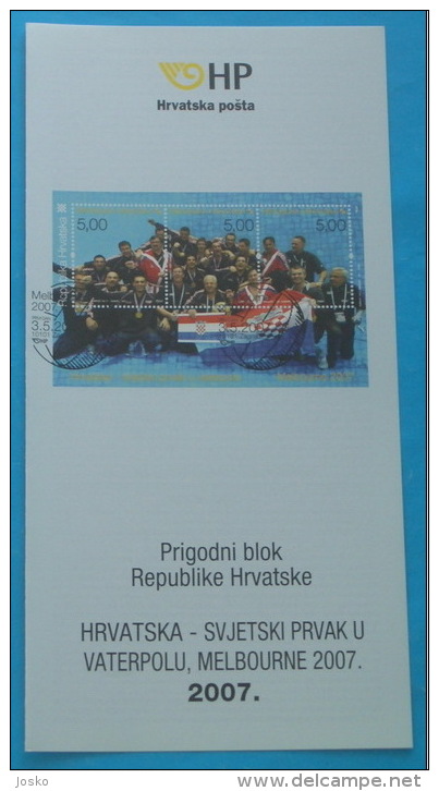 CROATIA - WORLD CHAMPION IN WATER POLO 2007. - Croatia Post Postage Stamp Prospectus * Waterpolo Wasserball Pallanuoto - Water Polo