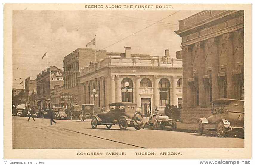 212269-Arizona, Tucson, Congress Avenue, Scenes Along The Sunset Route, Van Noy-Interstate Co By Albertype - Tucson