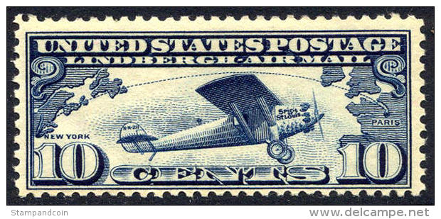 US C10 Mint Never Hinged 10c Lindbergh Airmail Of 1927 - 1b. 1918-1940 Neufs