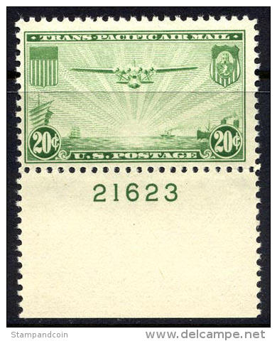 US C21 Mint Never Hinged 20c China Clipper Airmail Of 1937 - 1b. 1918-1940 Unused