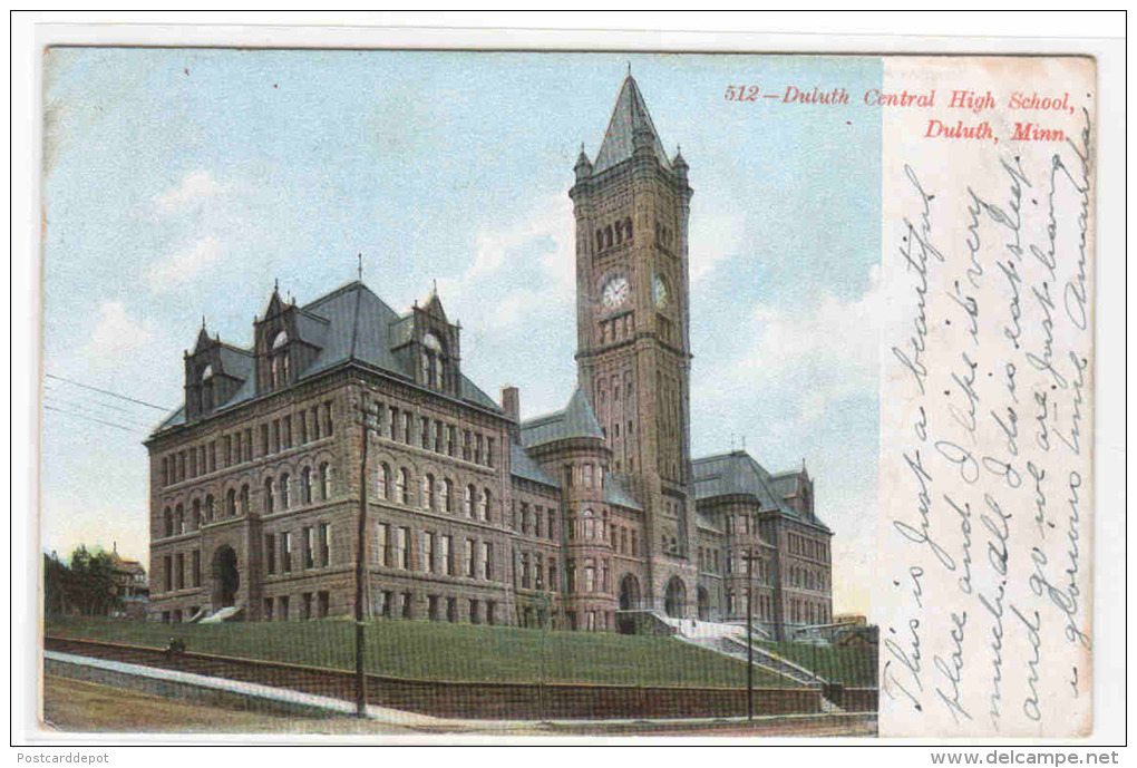 Central High School Duluth Minnesota 1907 Postcard - Duluth