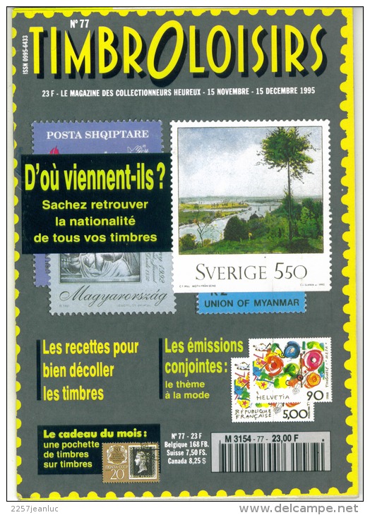 Magasine  100 Pages Timbroloisirs Thème D'ou Viennent Ils ? N: 77 Novembre 1995 - Francés (desde 1941)