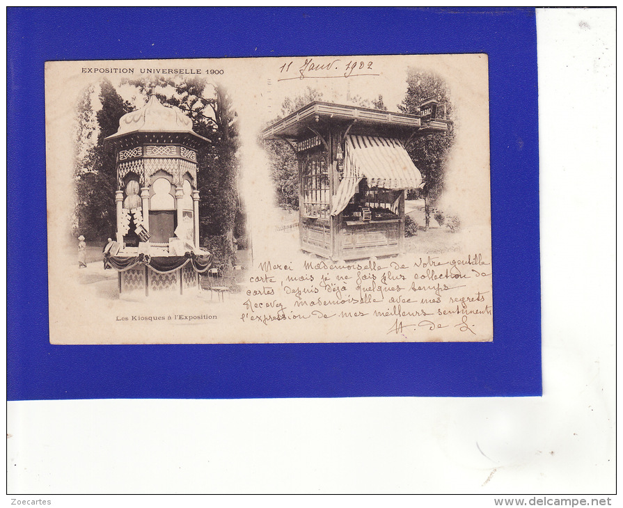 +6982)  PARIS   EXPOSITION  UNIVERSELLE DE 1900  Les Kiosques  "DOS SIMPLE"  :  Très Très Bon état : 7 - Expositions