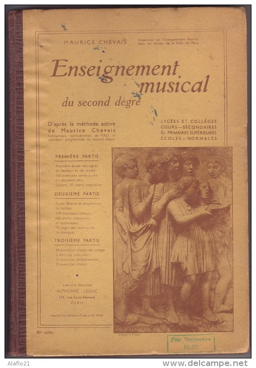 ENSEIGNEMENT MUSICAL Du Second Degré (1939) - Muziek