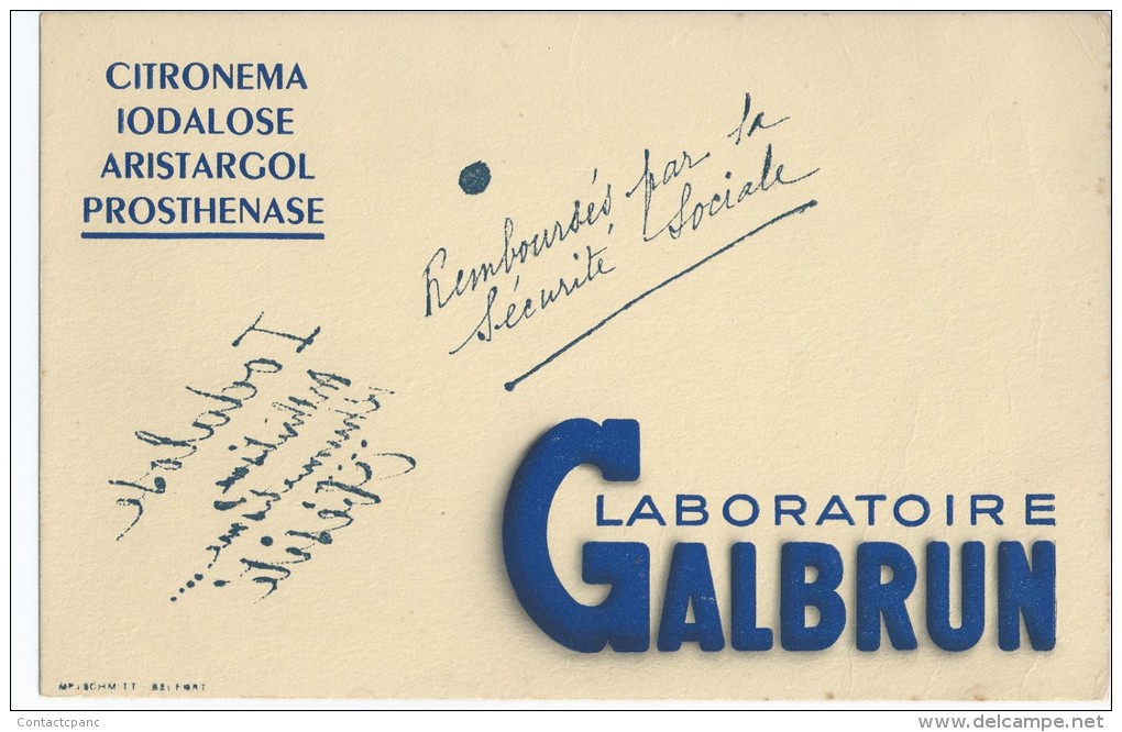 Laboratoire   GALBRUN     Remboursé Par La Sécurité Sociale ! - Produits Pharmaceutiques