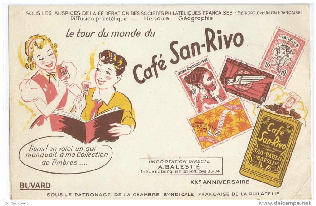 Café  "  SAN  -  RIVO  "   Album  Collection De TIMBRES - Café & Thé