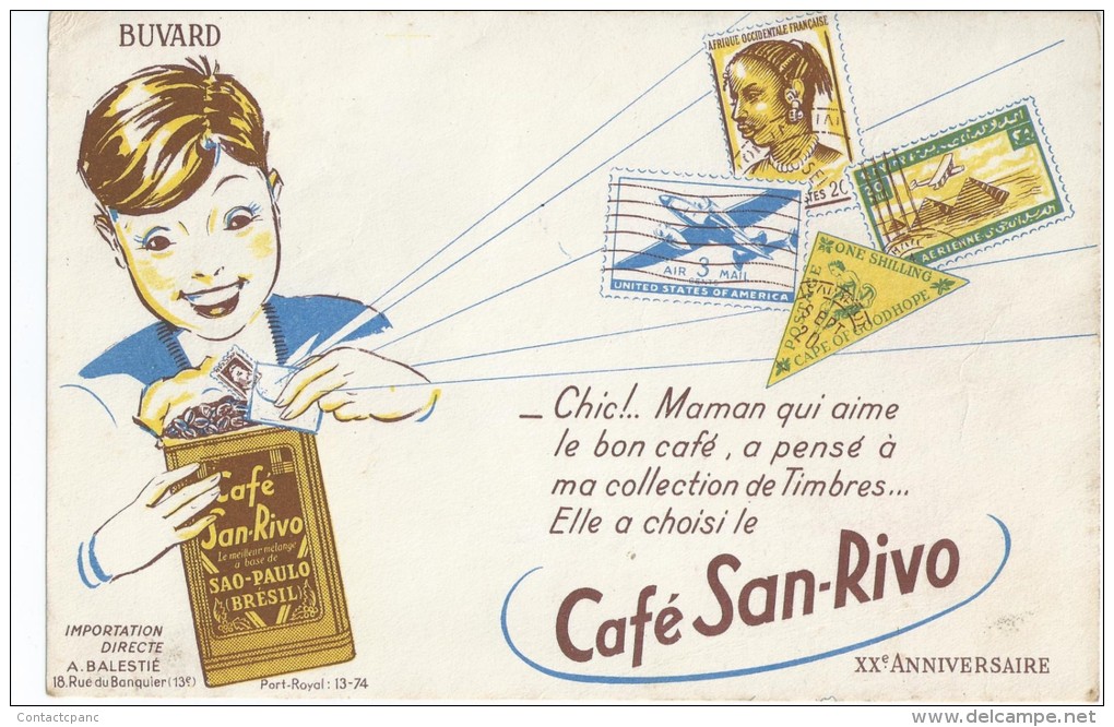 Café  "  SAN  -  RIVO  "     Collection De TIMBRES - Café & Thé