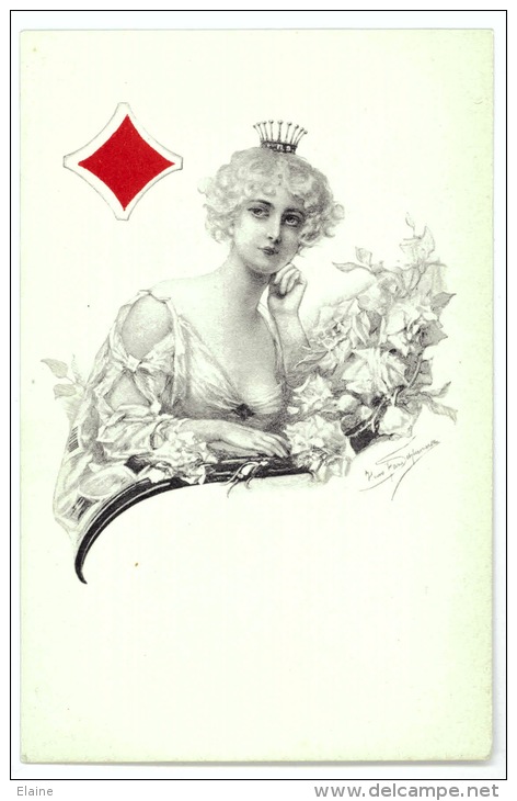 Queen Of Diamonds - Artist Signed - Playing Cards