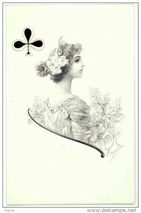 Queen Of Clubs - Artist Signed - Playing Cards