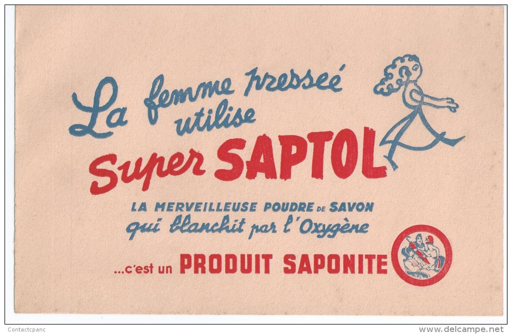 Savon    " Super   SAPTOL     "   Saponite     -   Ft  =  21 Cm X 13.5 Cm - Produits Ménagers