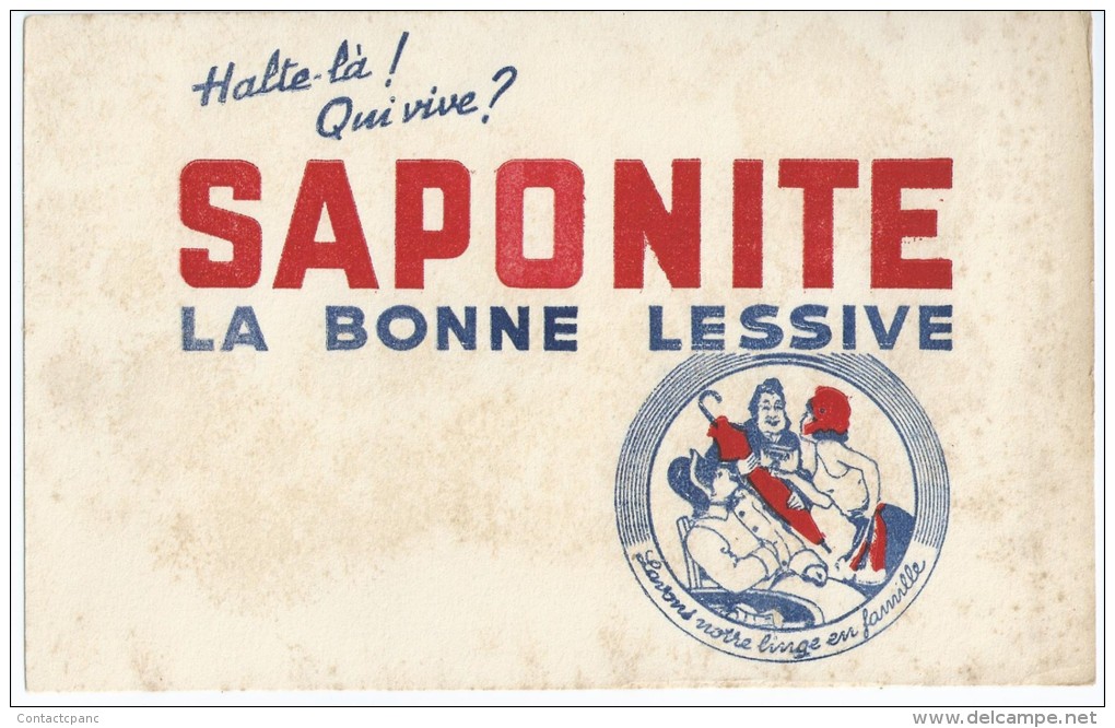 " SAPONITE  "   La Bonne Lessive     -   Ft  =  21 Cm X 13.5 Cm - Produits Ménagers