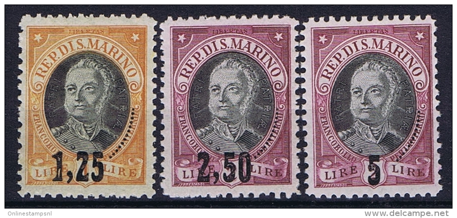 San Marino: 1927, Sa 130-132 , Mi 133-135 MH/* - Unused Stamps