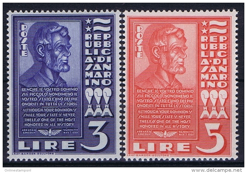 San Marino: 1938, Sa 211-212 , Mi 235-236, MNH/** - Ongebruikt