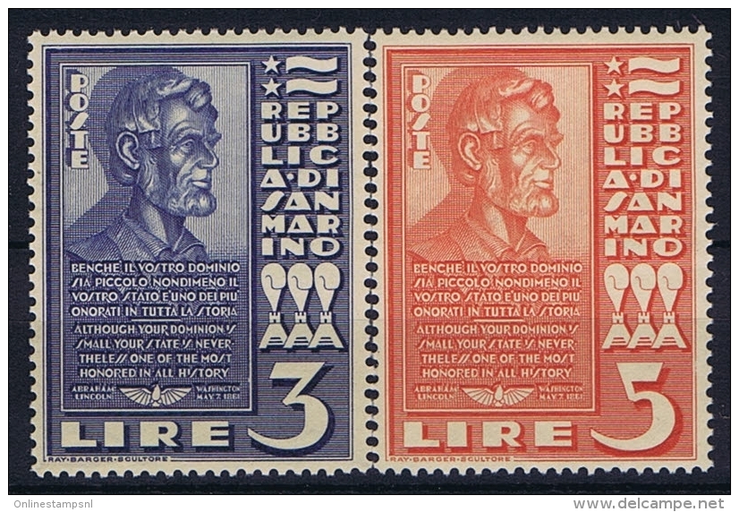 San Marino: 1938, Sa 211-212 , Mi 235-236, MNH/** - Ongebruikt