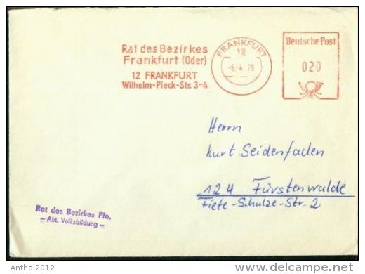 Ganzsache Rat Des Bezirkes Frankfurt Oder 6.4.1979 Abt. Volksbildung - Postcards - Used